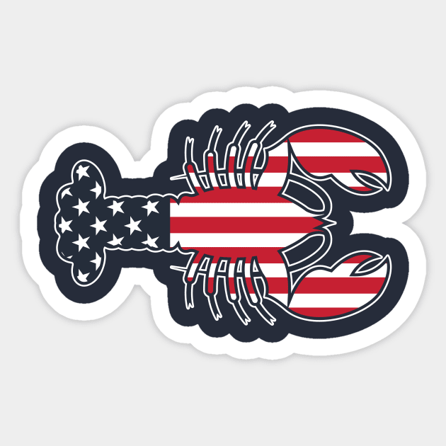 Lobster Cape Cod 4th of July American Flag Sticker by stayfrostybro